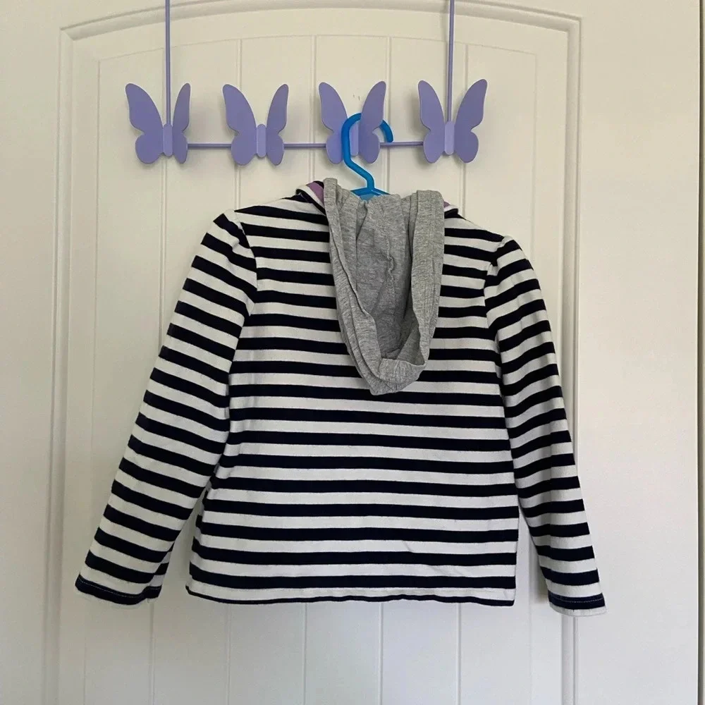 EUC | Genuine Kids by Oshkosh toddler girl’s striped button up‎ hooded jacket 4T